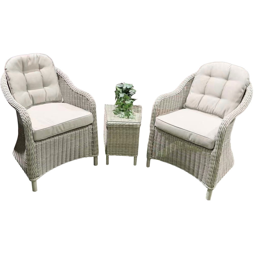 Direct Wicker 2 Seater Grey Rattan Garden Bistro Set Image 2
