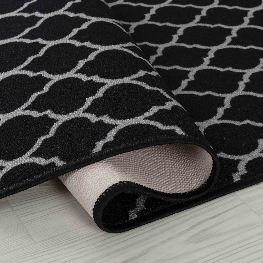 Desire Rugs Havana Black Trellis Anti Slip Door Mat 220 x 67cm Image 3