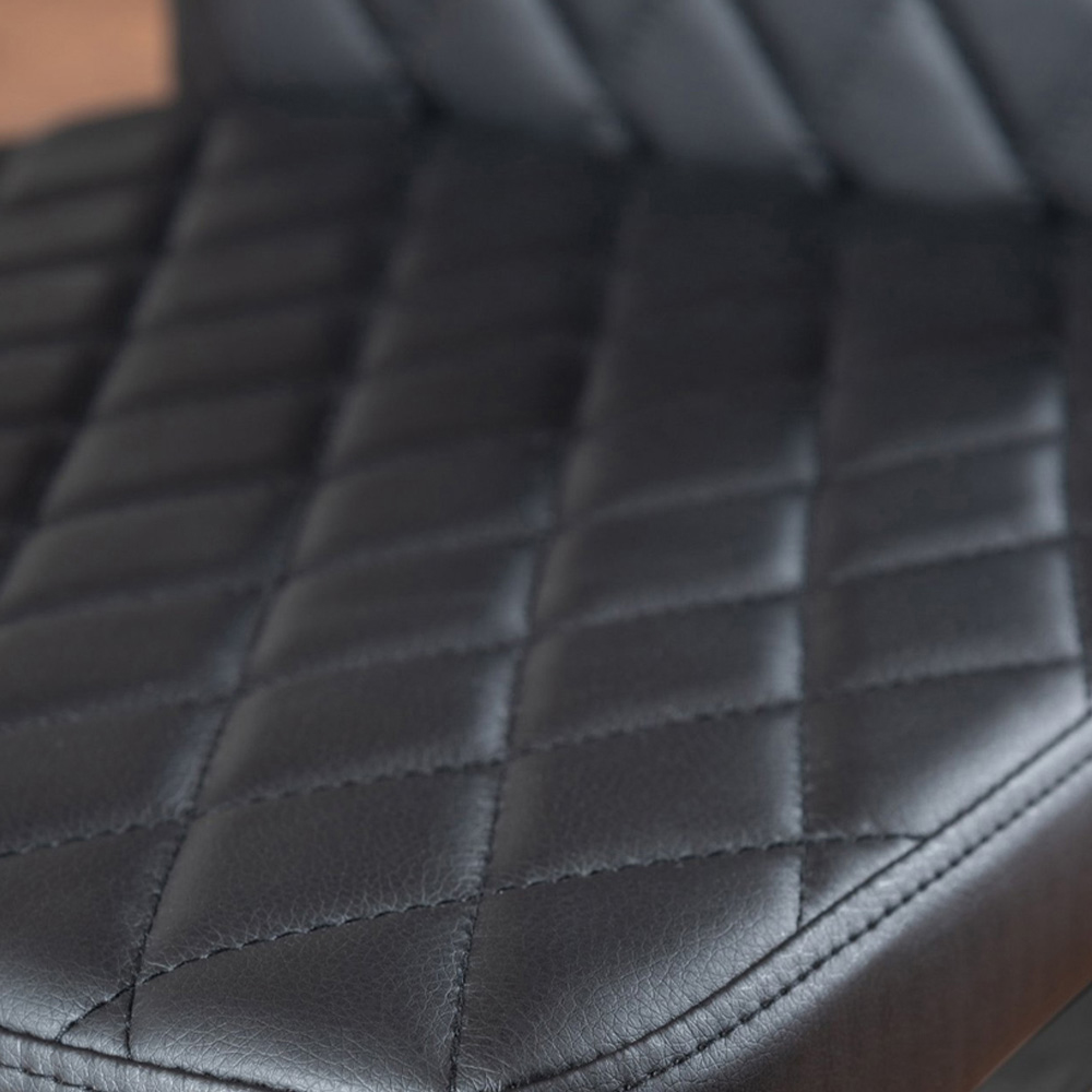 Furniturebox Arona Valera Concrete Effect 4 Seater Round Dining Set Grey and Black Image 5