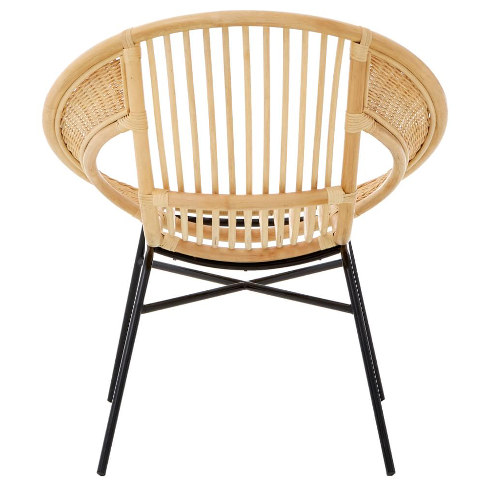 Interiors by Premier Lagom Natural and Black Rattan Chair Image 4