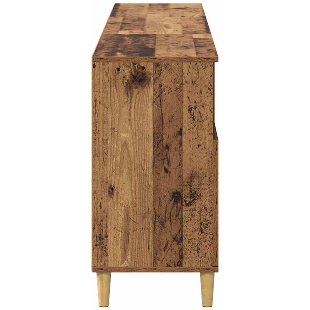 vidaXL 2 Door 2 Open Shelf Old Wood Sideboard with Wooden Legs Set of 3 Image 6