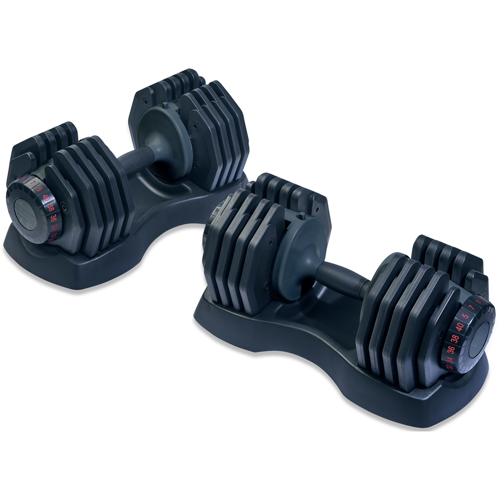 Strongology Home Fitness Black Adjustable Dumbbell 5kg to 40kg 2 Pack Image 6
