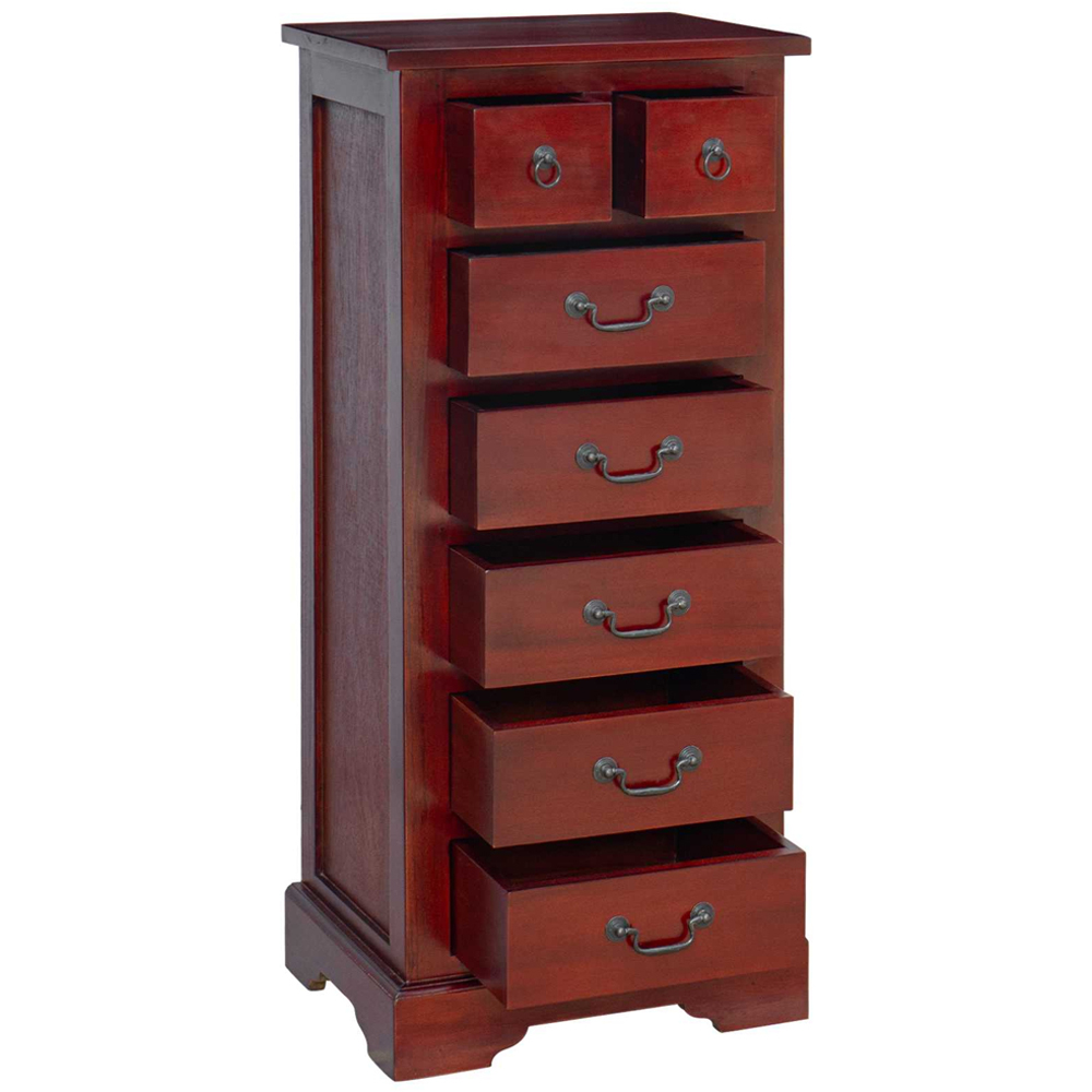 vidaXL 7 Drawer Solid Mahogany Wood Tall Chest of Drawers Image 4