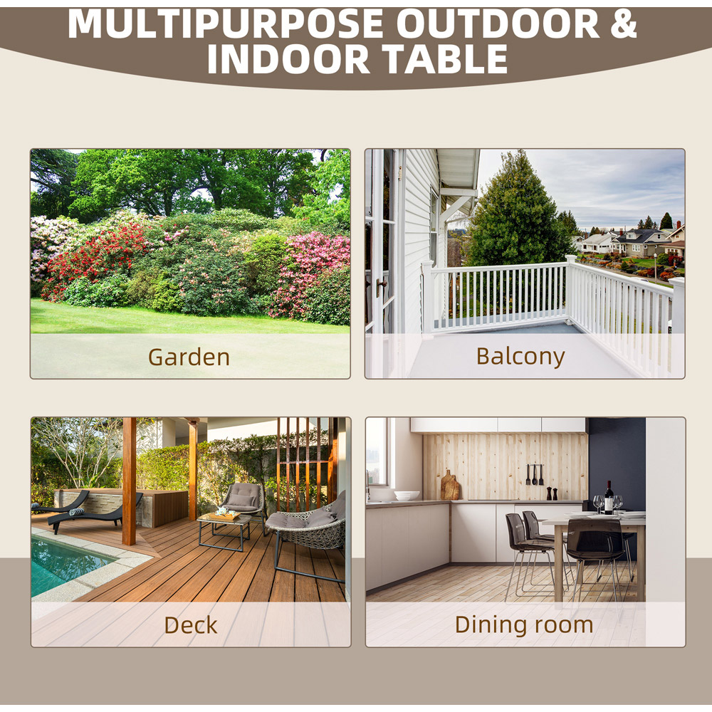 Outsunny Fir Wood Natural Garden Coffee Table Image 6