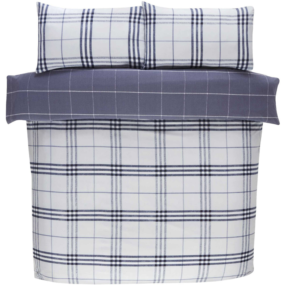 Rapport Home Harris Single Denim Check Duvet Set Image 2