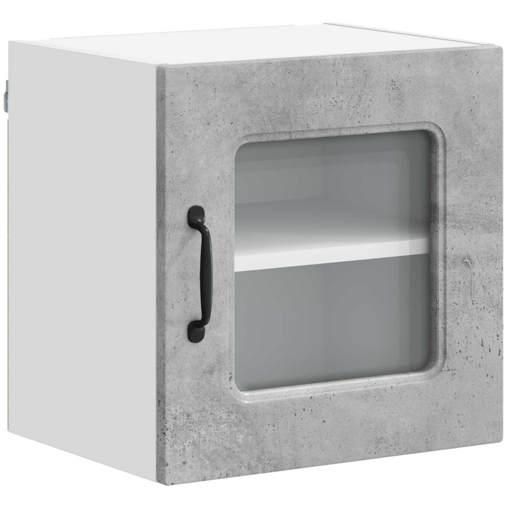 vidaXL Kalmar Single Glass Door Concrete Grey Wall Mounted Kitchen Cabinet Image 2