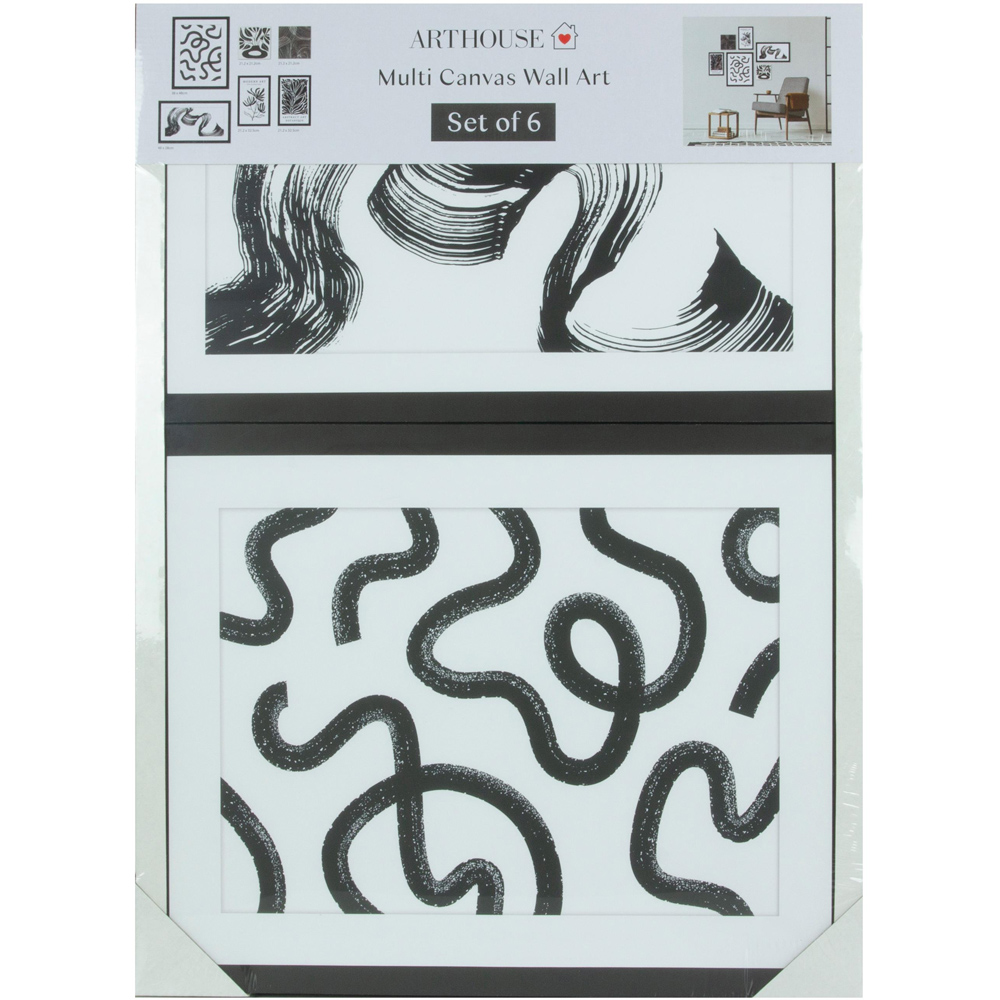 Arthouse 6-in-1 Mono Abstract Canvas Set Image 3