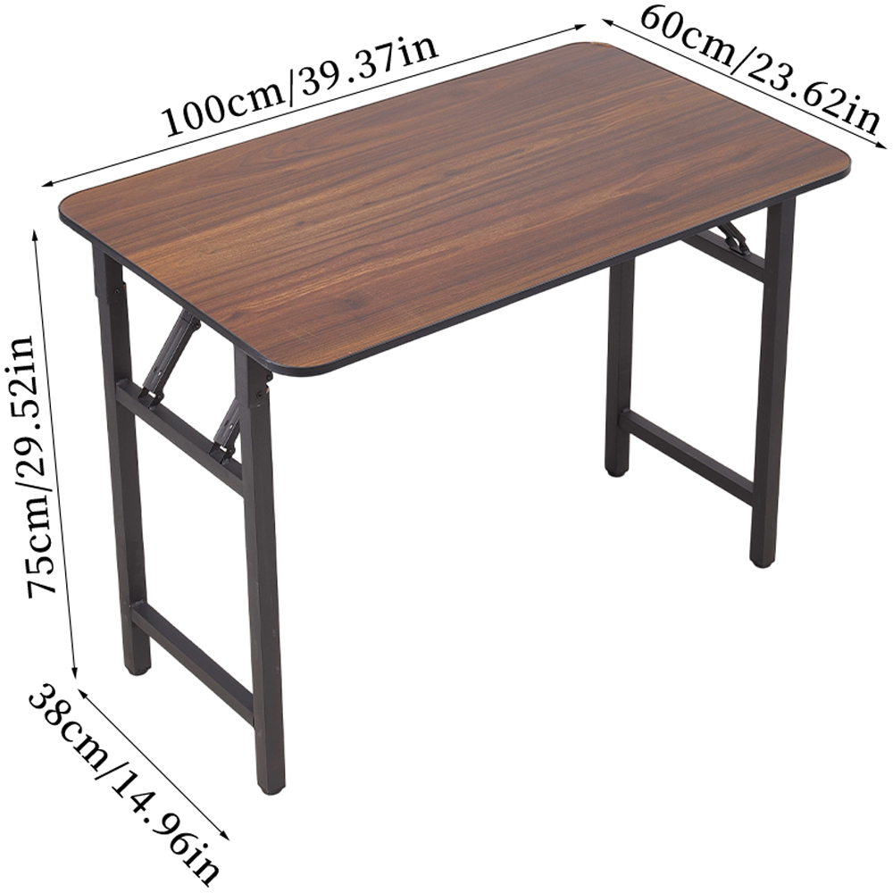 Living and Home 2 Seater Walnut Foldable Dining Table with Adjustable Feet Image 9