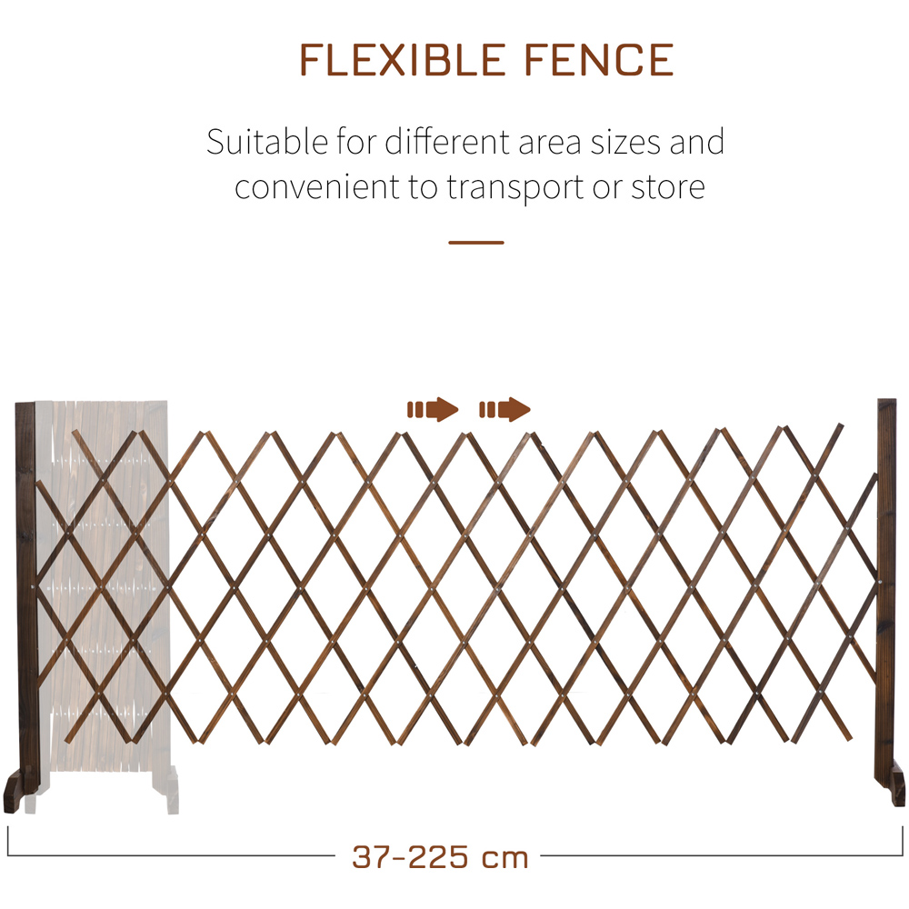 Outsunny Brown Scissor Grid 3 x 7ft Expanding Trellis Fence Panel Image 5