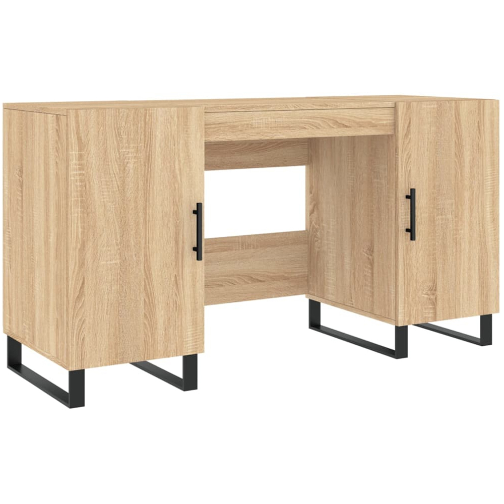 vidaXL 2 Door Modern Desk Sonoma Oak Image 2