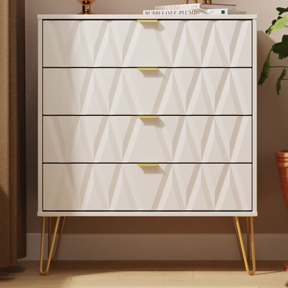 Crowndale Diamond 4 Drawer Kashmir Matt Chest of Drawers Ready Assembled Image 1