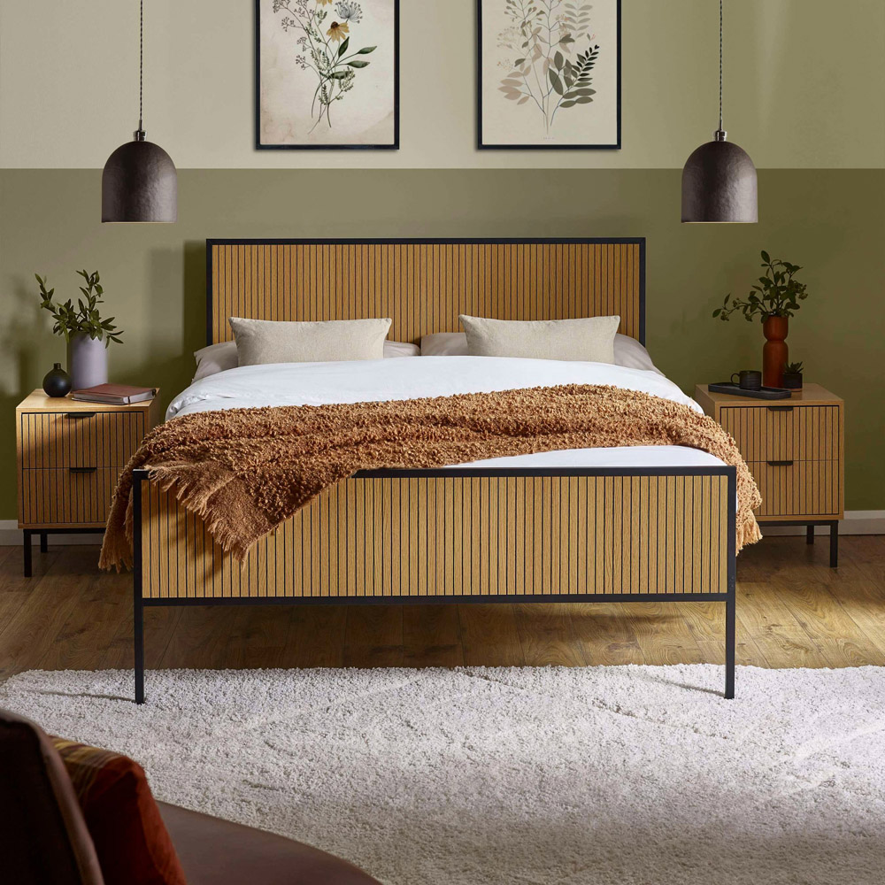 Julian Bowen Sia Double Oak Effect Bed Frame Image 7