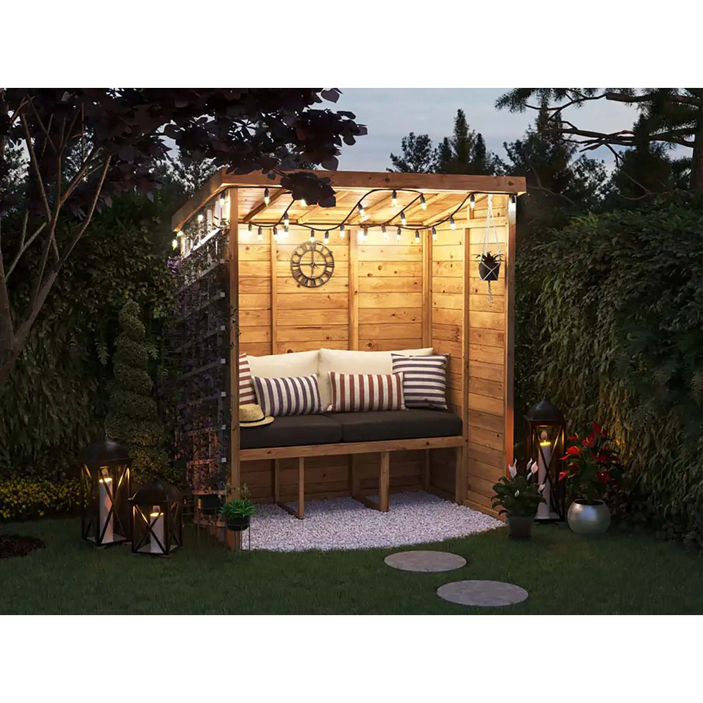 Dunster House Apocallipo 3 Seater 6 x 4ft Brown Pent Garden Arbour Image 4