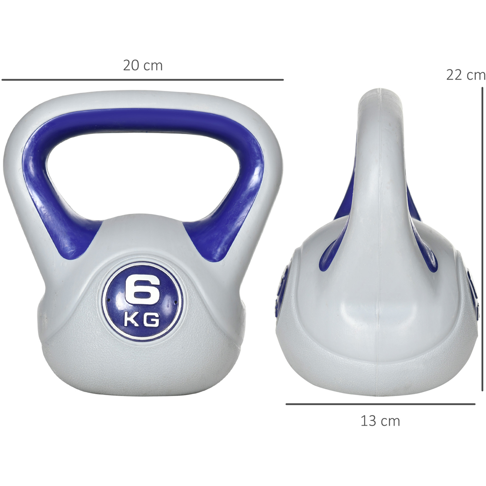 SPORTNOW Purple and Grey Kettle Bell with Handle 6kg Image 9