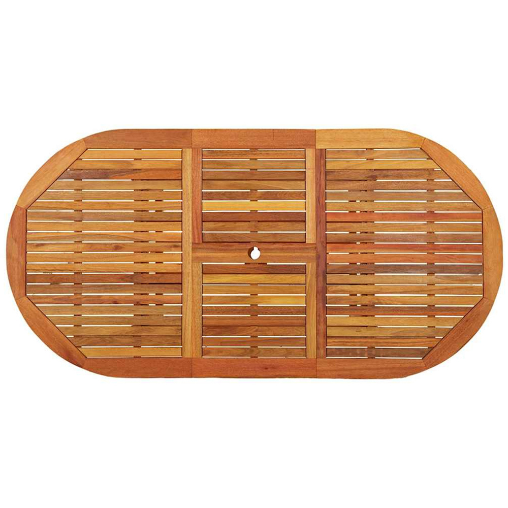vidaXL 6 Seater Solid Eucalyptus Extendable Garden Table Reddish Brown Image 4