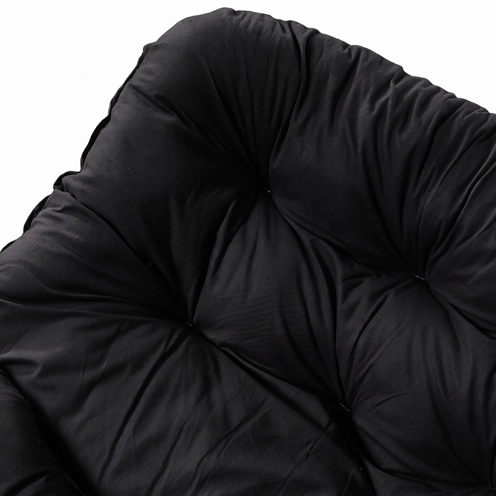 Living and Home Black Cushion PE Rattan Rocking Chair Image 4