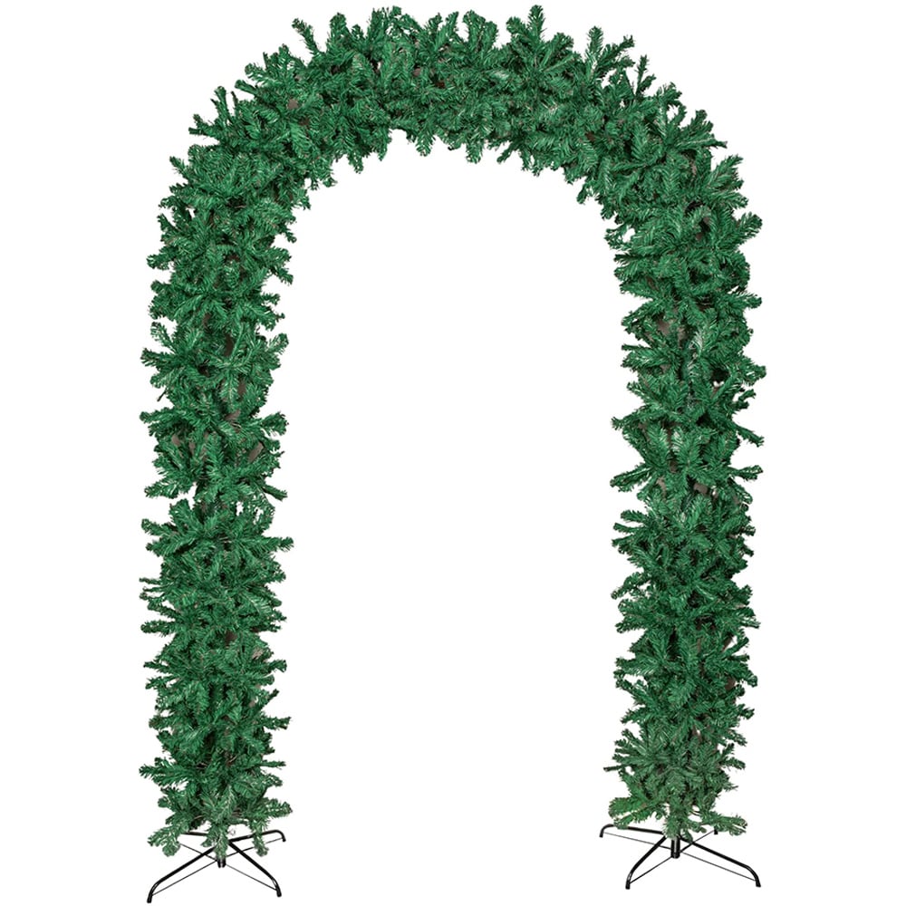 Samuel Alexander Double Door Artificial Plain Green Christmas Tree Arch 8ft Image 1