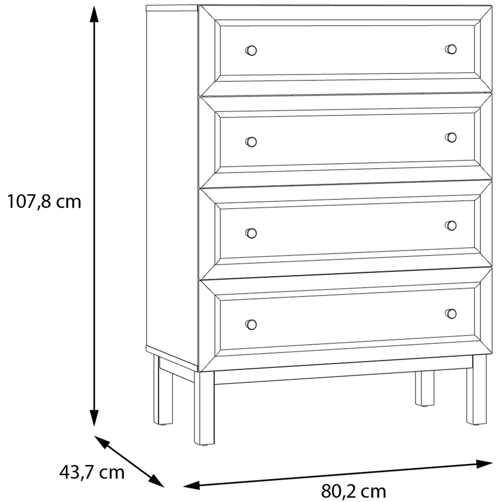 Florence Wensley 4 Drawer Light Grey and Oak Chest of Drawers Image 8