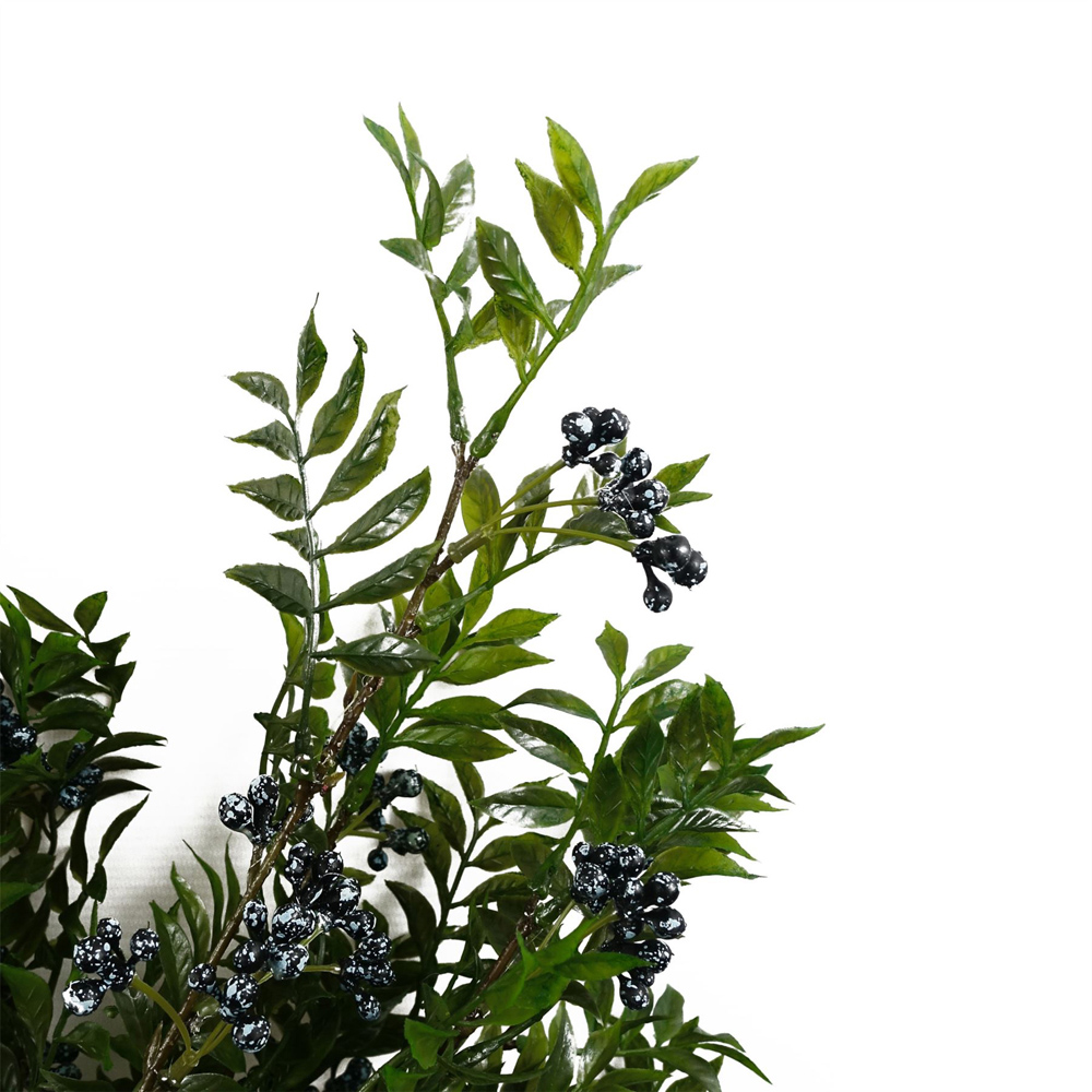 Leaf Nandina Foliage Blue Berry Artificial Spray 2ft 6 Pack Image 5
