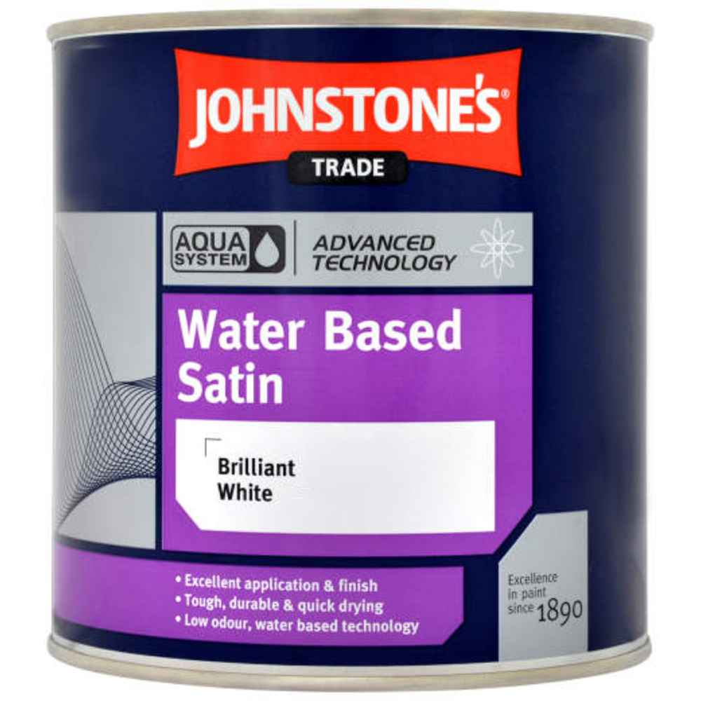 Johnstone's Trade Aqua Brilliant White Satin Paint 1L Image 2