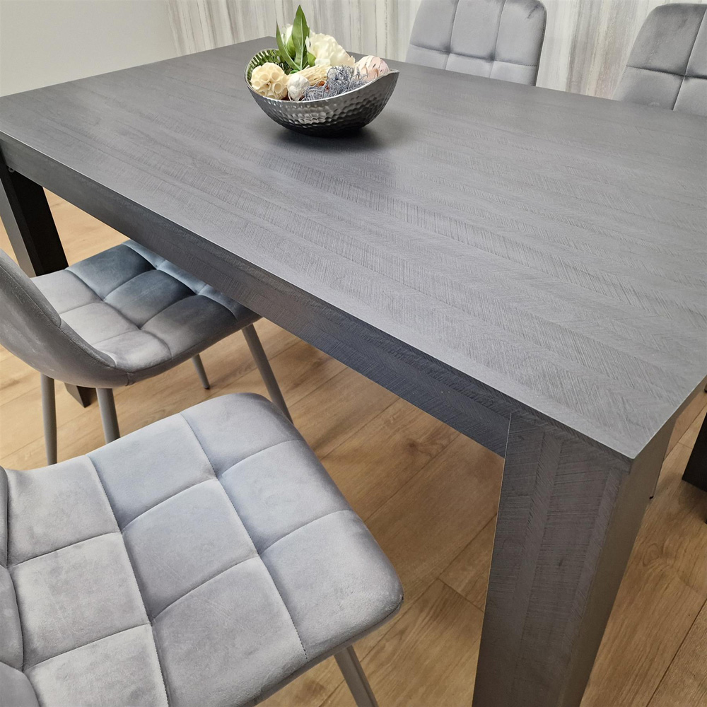 Portland 4 Seater Dining Set Dark Grey and Grey Image 6