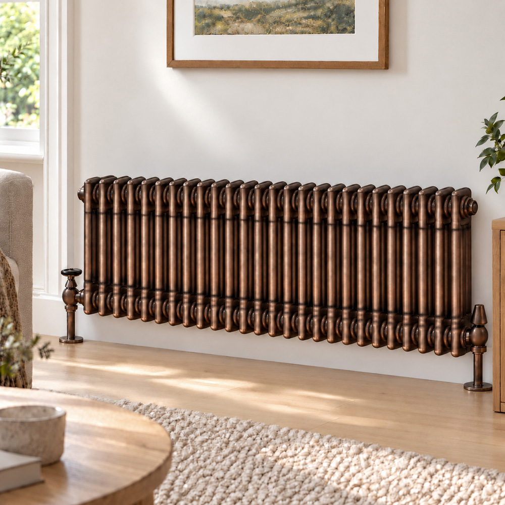 Go Bathrooms Clarence Antique Copper 3 Column 26 Section Radiator 400 x 1190mm Image 2