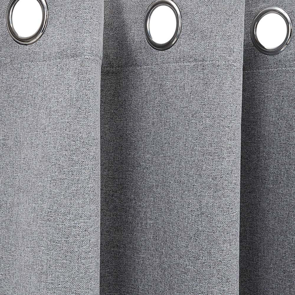 Living and Home Solid Grey Blackout Chenille Curtains 168 x 137cm Image 4