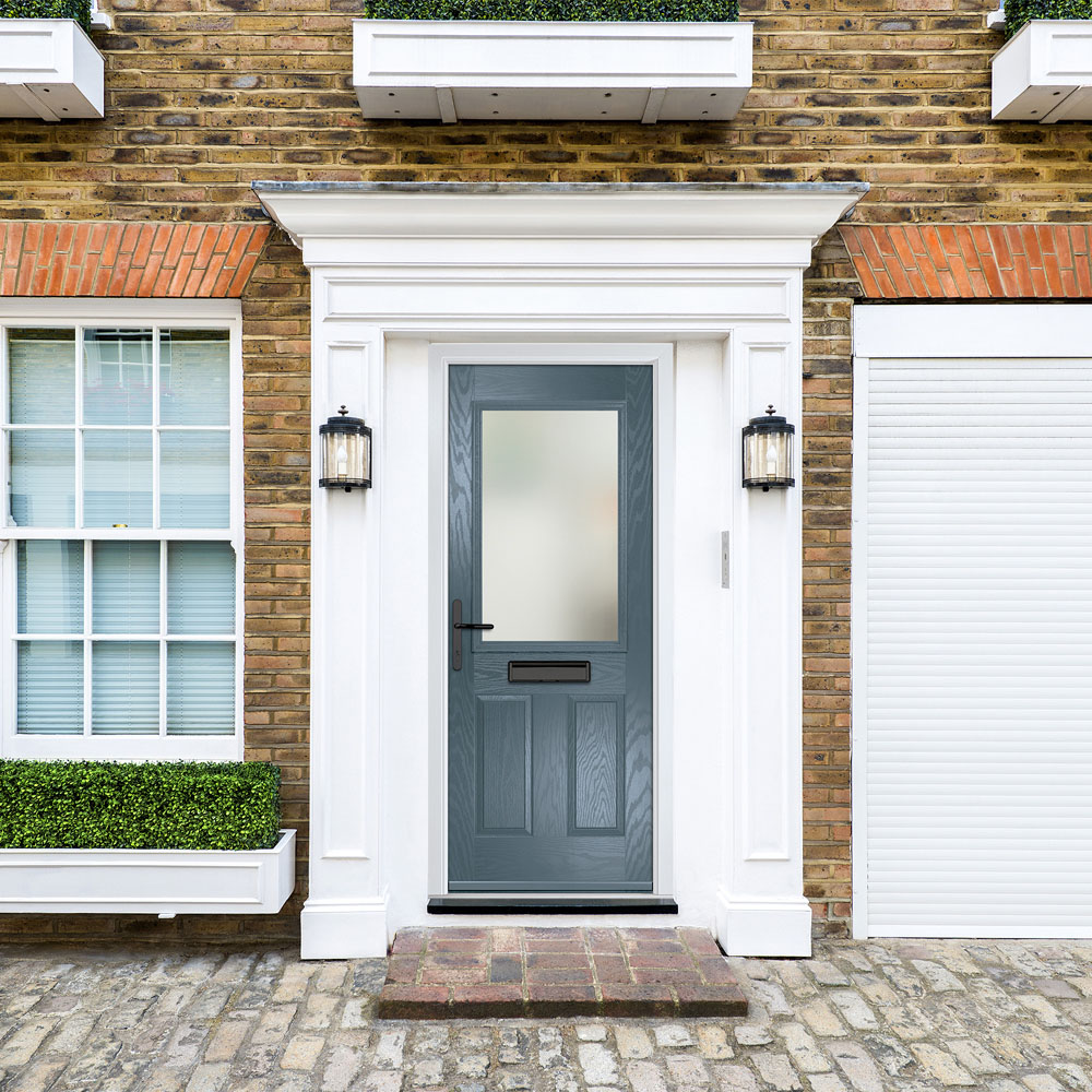 Crystal-Direct Lytham Slate Grey GRP Clear Glass Right Hand Open Front Door 2090 x 890mm Image 2