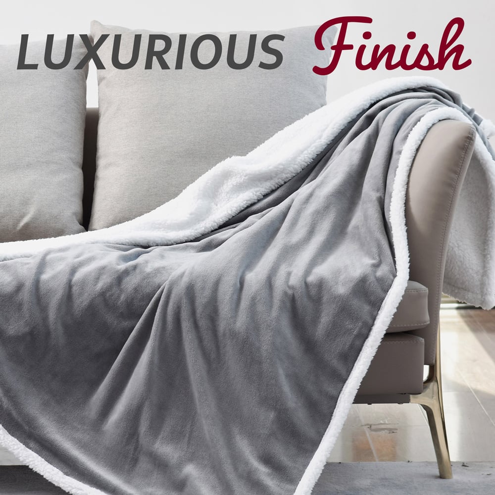 GlamHaus Grey Electric Heated Throw 160 x 130cm Image 2