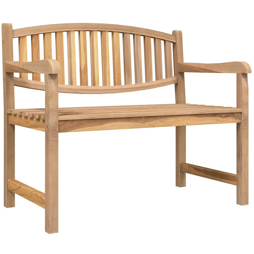 vidaXL 2 Seater Natural Solid Teak Wood Slatted Garden Bench Image 2