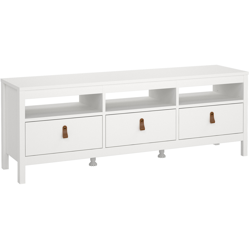 Florence Barcelona 3 Drawer 3 Shelf White TV Unit Image 2