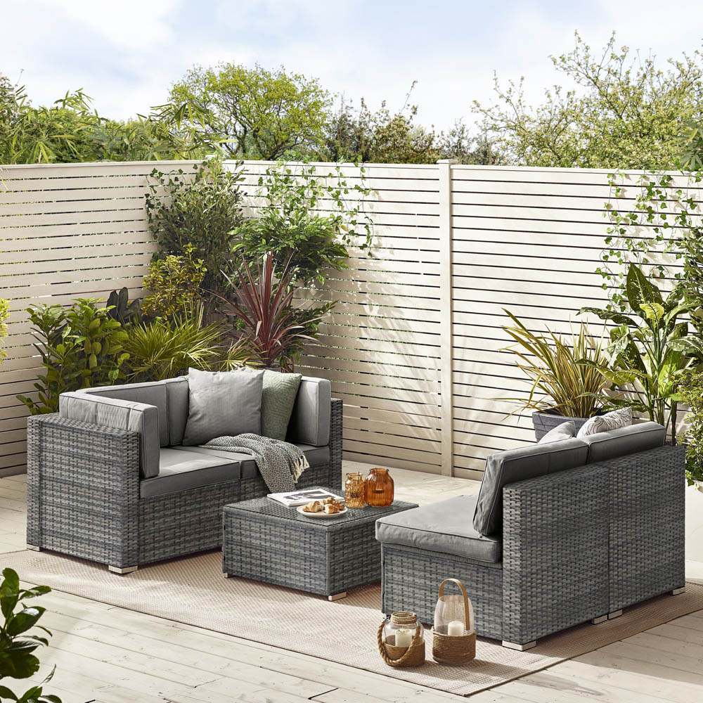 Furniturebox Windermere 4 Seater Grey Rattan Sofa Lounge Set Image 5