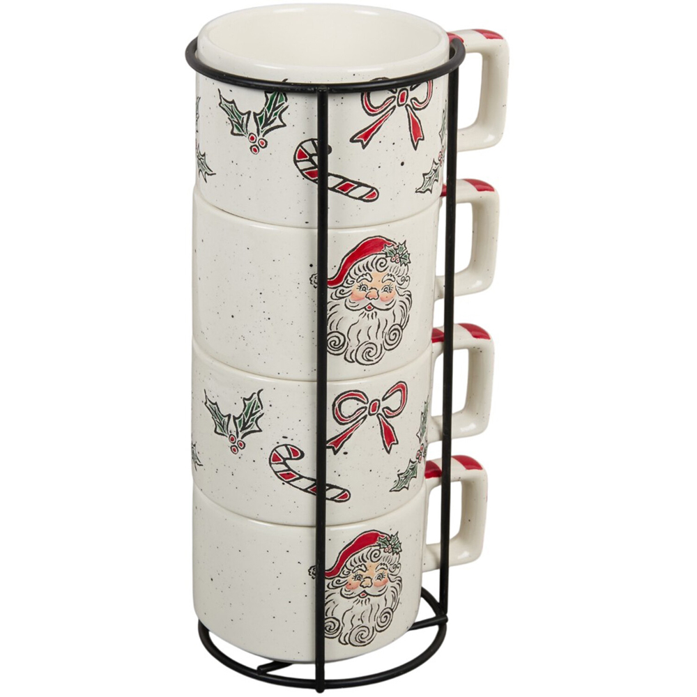 Set of 4 Jolly Santa Stacking Mugs Image 3
