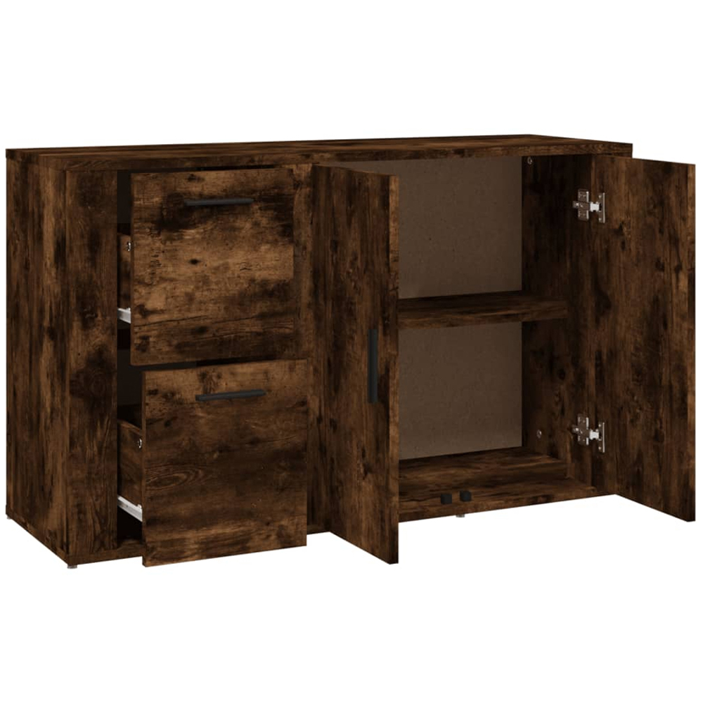 vidaXL 2 Door 2 Drawer Smoked Oak Sideboard Image 8