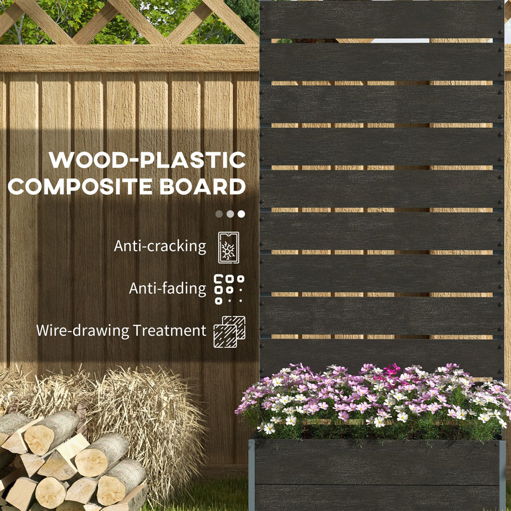 Outsunny Black Raised Garden Bed Planter Box with Trellis and Drainage Hole 1.2 x 2.3ft Image 5