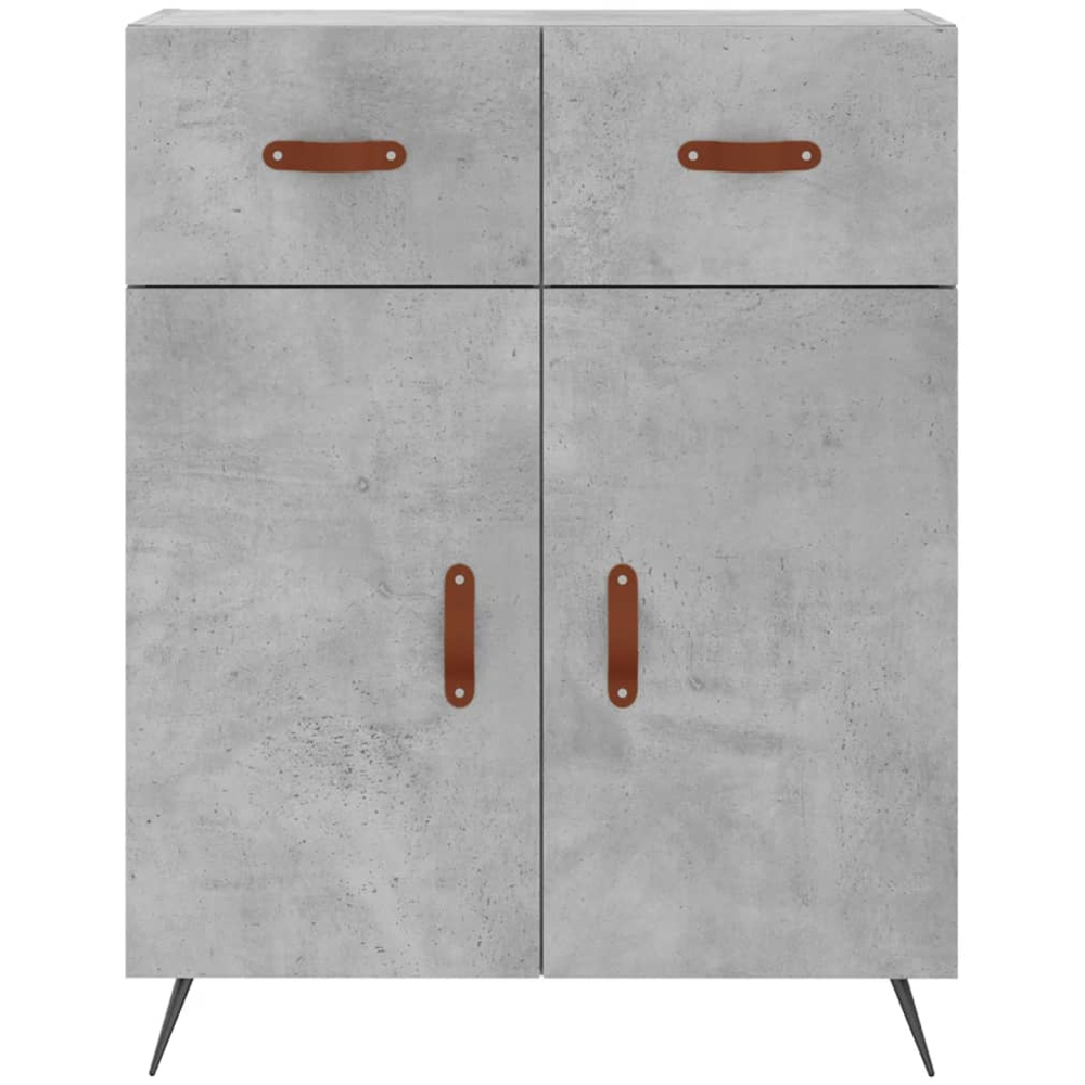vidaXL 4 Door 2 Drawer Concrete Grey Highboard Image 8