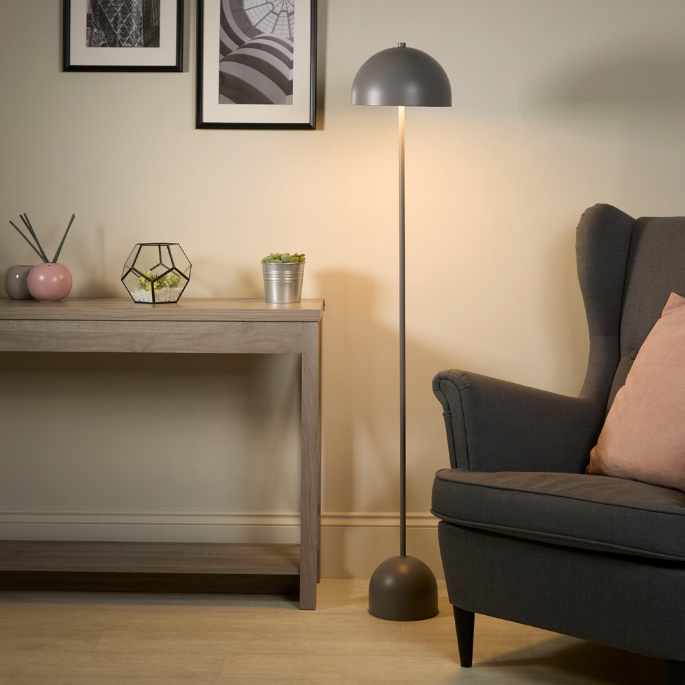 Lighting Collection Matt Grey Rechargeable LED Floor Lamp Image 2