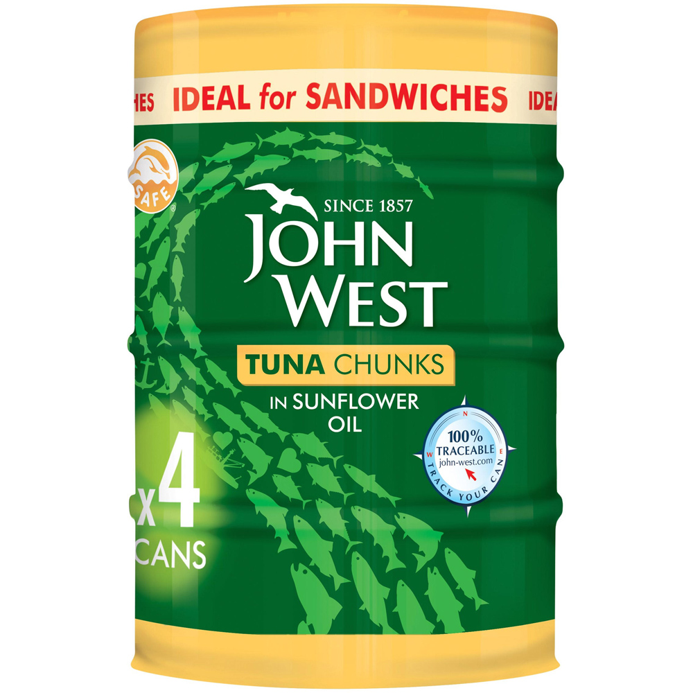 John West Tuna Chunks In Sunflower Oil 4 Pack Image