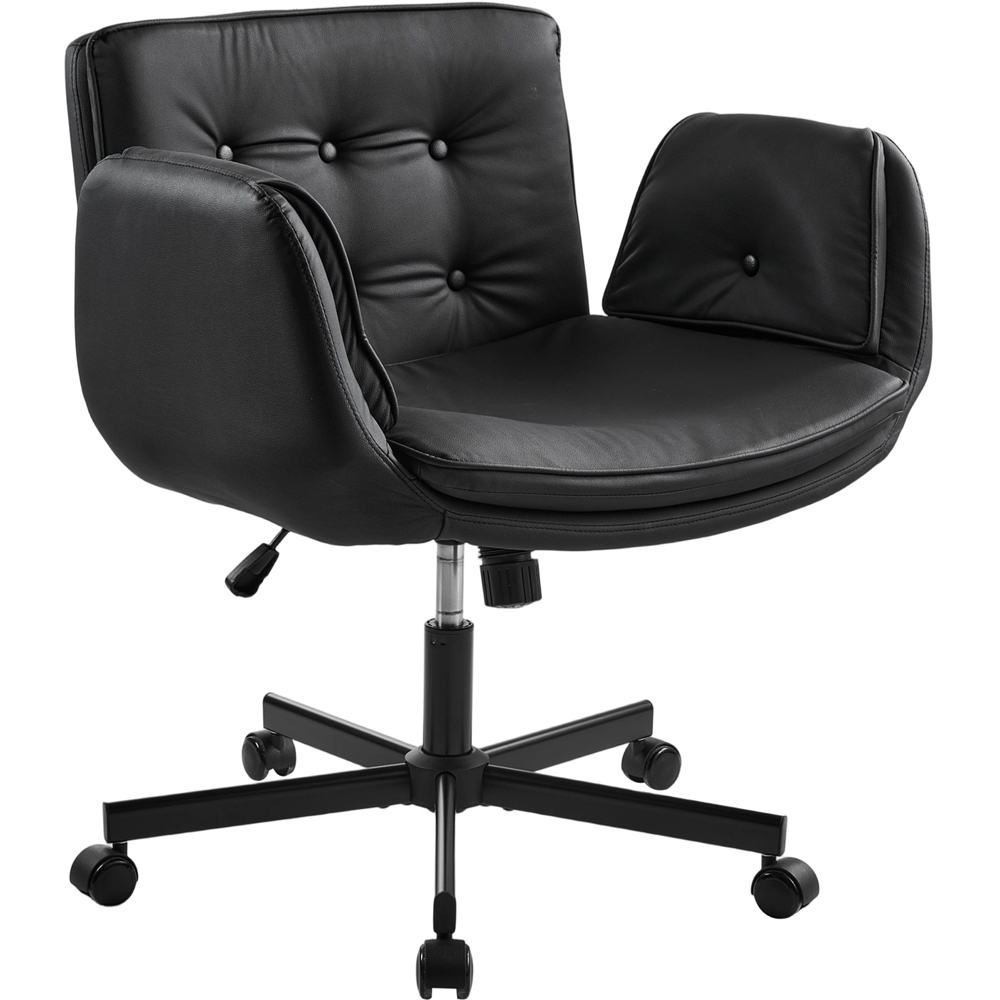 Living and Home Black Widened Seat Office Chair with Wheels Image 3