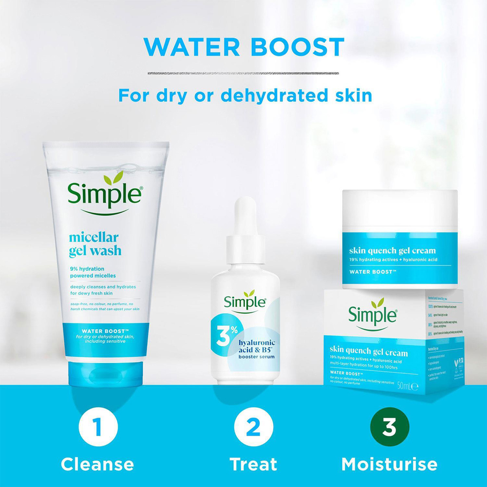 Simple Water Boost Skin Quench Sleeping Gel Cream with Minerals 50ml 3 Pack Image 5
