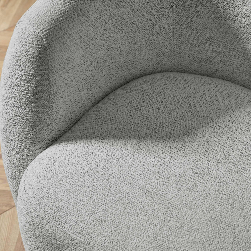 Julian Bowen Bowline Grey Chenille Barrel Design Upholstered Swivel Accent Chair Image 6