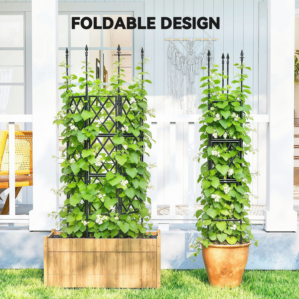 Outsunny Black Foldable Garden Trellis 85 x 197cm Image 8