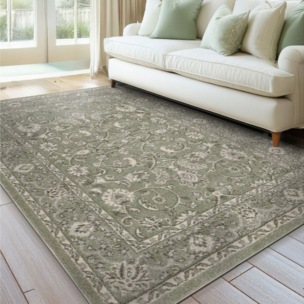Homemaker Echo Green Traditional Rug 160 x 230cm Image 1