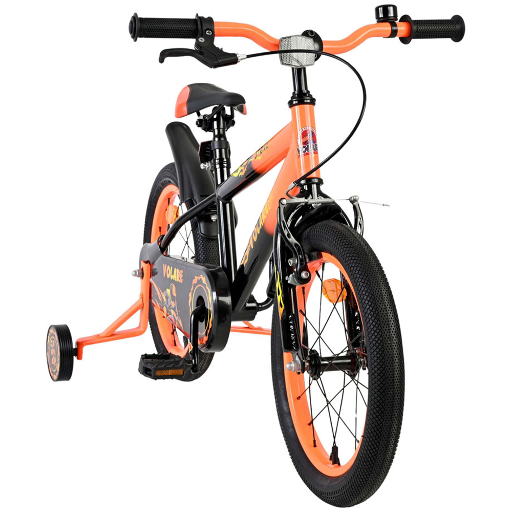 Volare Strike Kids 16 inch Orange and Black Bike with Stabilisers Image 2
