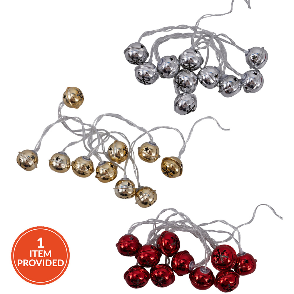 10 LED Christmas Bell String Lights Image 1