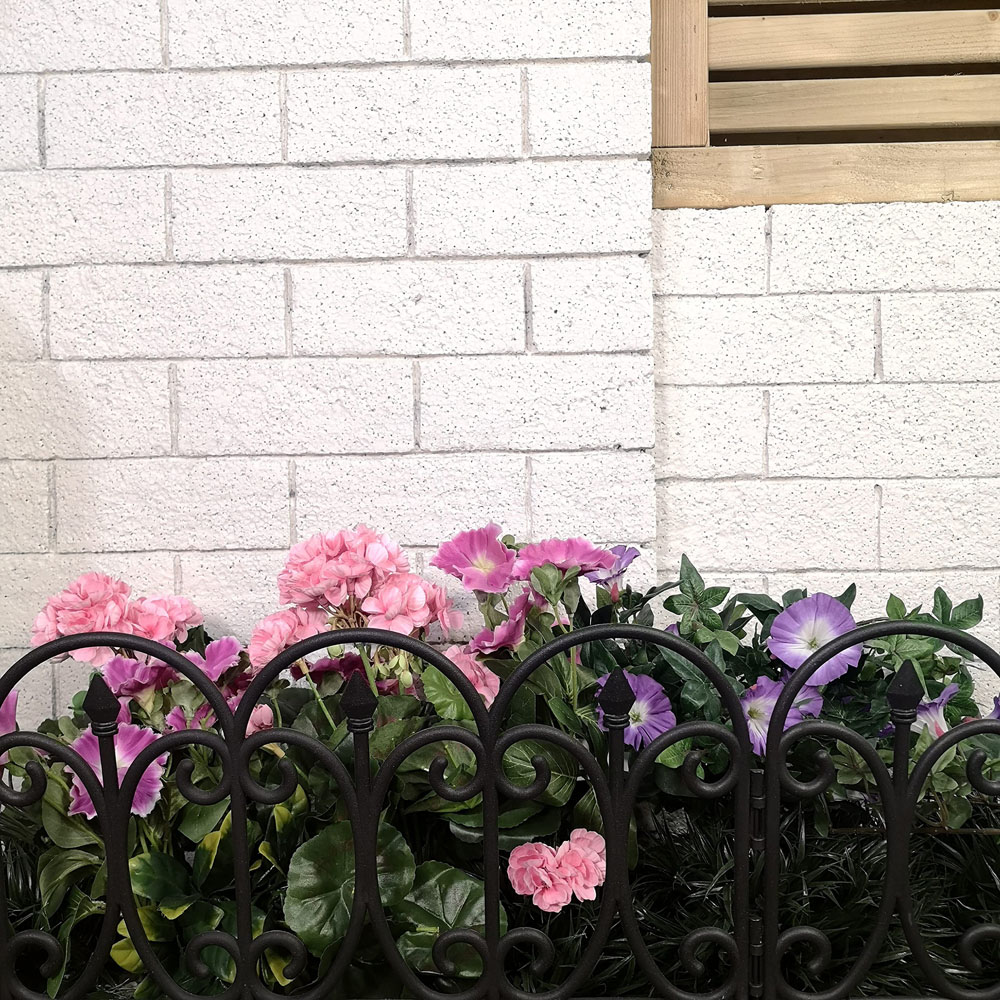Samuel Alexander 4 Piece 2 Pack Black Ornate Garden Border Fence Edging Image 8