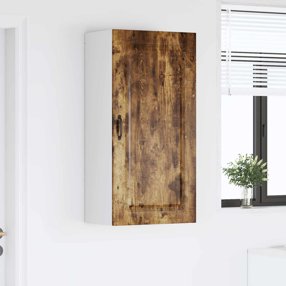 vidaXL Single Door Smoked Oak Kitchen Wall Cabinet Image 9