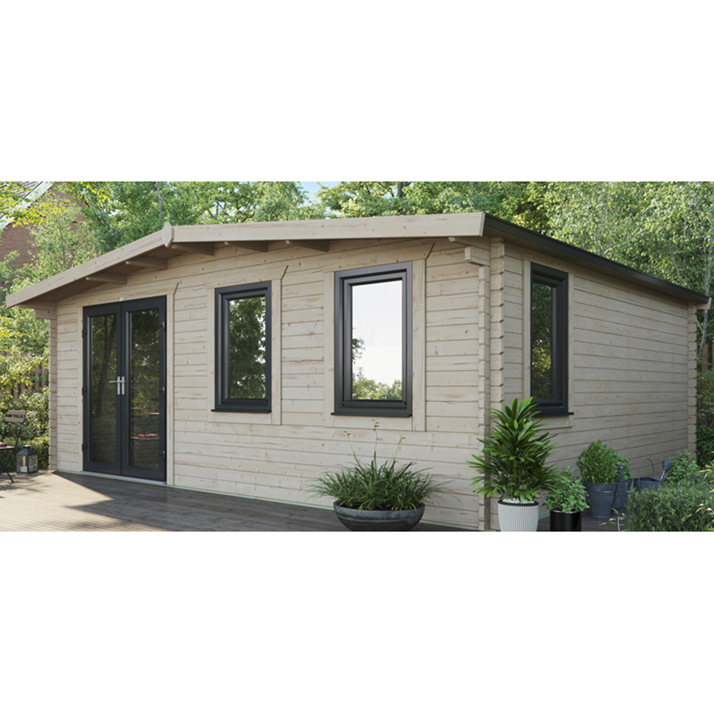 Power Sheds 18 x 20ft Left Double Door Chalet Log Cabin Image 9