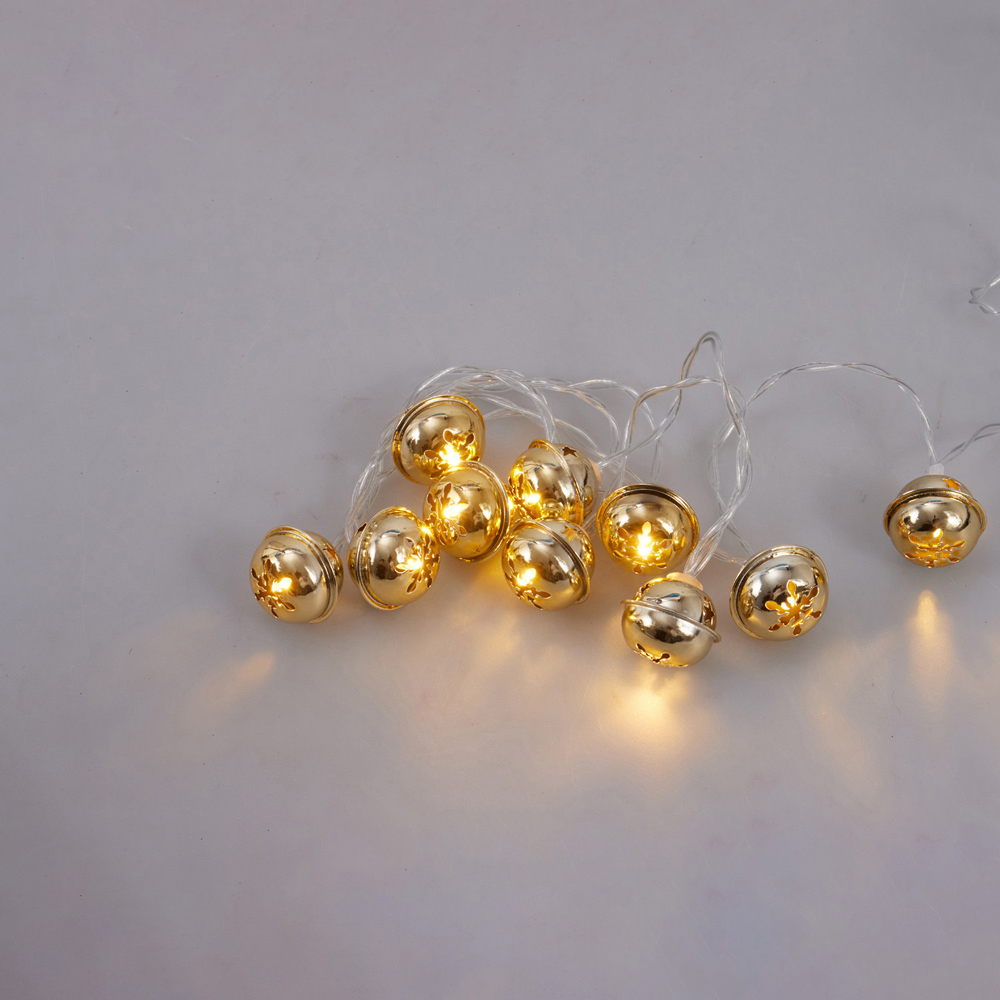 10 LED Christmas Bell String Lights Image 3
