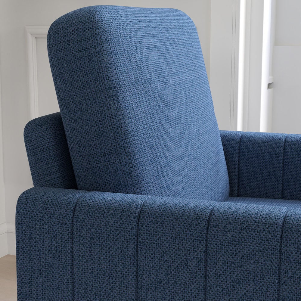 HOMCOM Blue Channel Tufted Modern Fabric Accent Armchair Chair Image 3